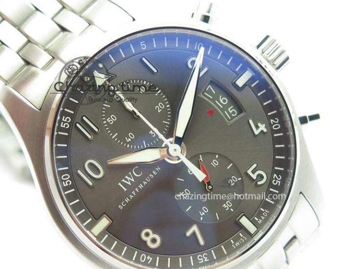 MIROTIME 0413 Pilot Spitfire Chrono ZF Best Edition Gray Dial On SS Bracelet A WrinkleFree 7357